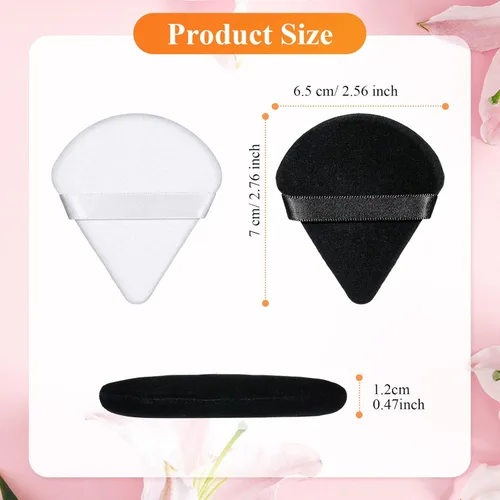 Vista 4 de Nuenen 100 piezas de soplo de polvo triangular para polvo, esponja cosmética de terciopelo en forma de cuña para contornear, debajo de los ojos