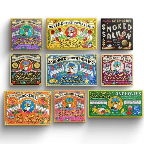 Fishwife Colección Variedad 9 Pack | Paquete variado de pescado enlatado