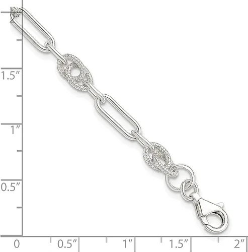 Vista 5 de Pulsera de plata de ley 925, joyería fina de eslabones para mujer, regalos para ella, Plata de ley