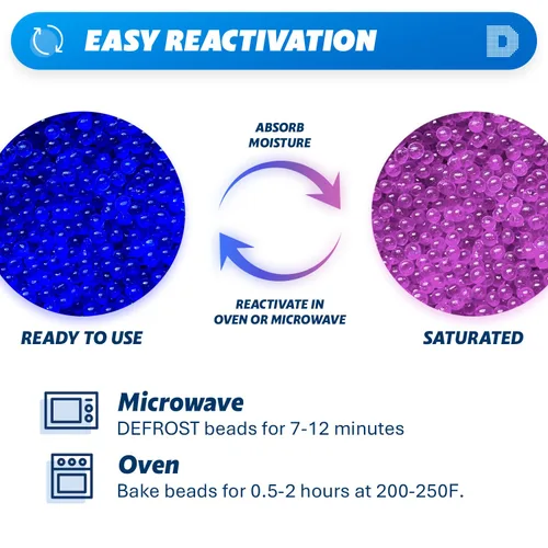 Vista 4 de Dry & Dry 1 galón de gel sílice color azul (de 0.08 a 0.16 pulgadas estándar industrial), 7.5 lb, reutilizable