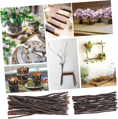 Vista 5 de IMIKEYA 50 palos de madera de abedul para manualidades, 05 pulgadas de diámetro, 8 pulgadas y 12 pulgadas de longitud para proyectos