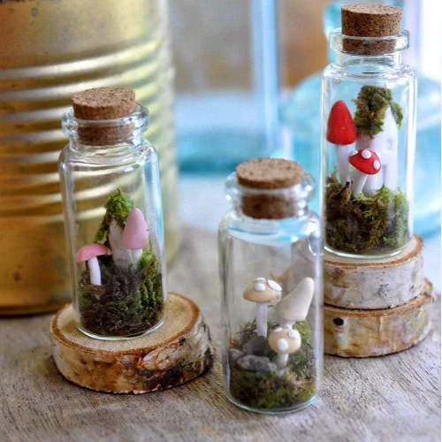 Vista 8 de Mini botellas de vidrio con tapones de corcho, mini frascos de corcho, pequeños frascos de vidrio para recuerdos, suministros de fiesta de boda