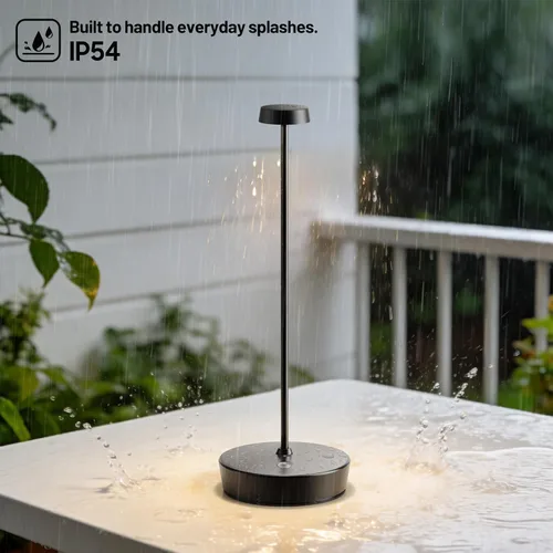 Vista 2 de Paquete de 2 lámparas de mesa LED inalámbricas, luz de mesa recargable, lámpara de mesa regulable de 3 colores, luz de mesa portátil