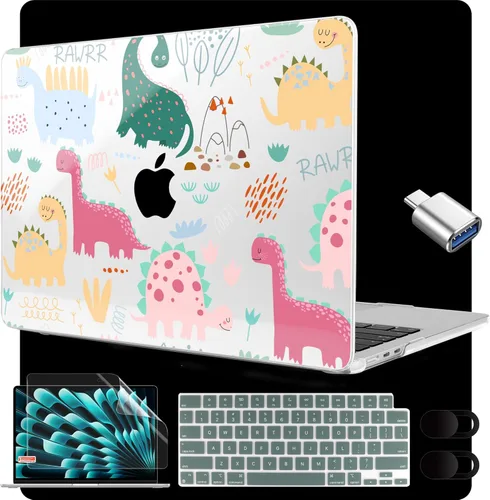 Vista 18 de MEEgoodo Funda para MacBook Air M4/M3/M2 de 15.3 pulgadas 2025 2024 2023, compatible con el modelo (A3241/A3114/A2941) para MacBook Air de 15