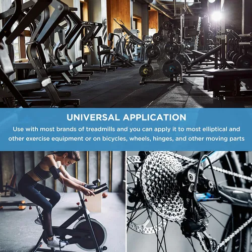 Vista 5 de Lubricante de cinta de correr 100% silicona para mantenimiento de la correa, botella de 4 onzas, aplicadores duales para una fácil aplicación