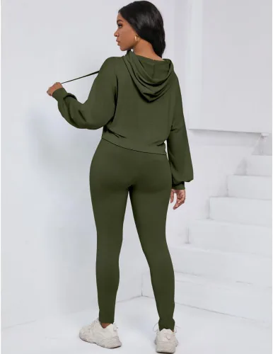 Vista 5 de Nimsruc Trajes de dos piezas para mujer, trajes de jogging, trajes casuales para correr