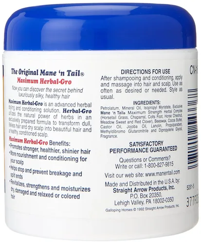 Vista 2 de Mane 'n Tail Herbal Gro Acondicionador Natural para Cabello y Piel Sintética Pomada 5.5 onzas