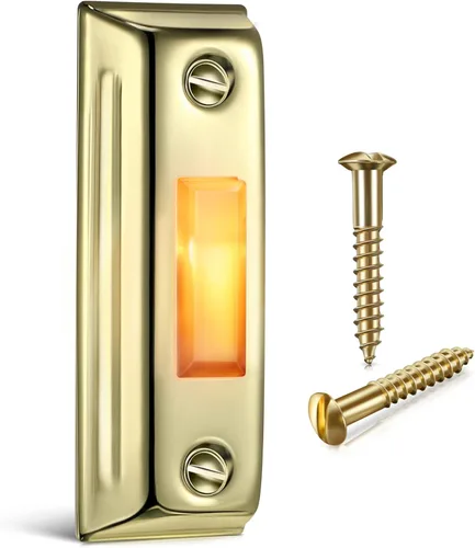 Vista 10 de Dreyoo Botón de timbre de puerta de metal, botón de timbre de puerta con cable de metal resistente con luz LED montada en la pared, botones