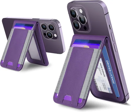 Vista 17 de Cartera Magsafe 2 en 1, Soporte Ajustable, Ventana de ID Abierta, Cartera Magnética para iPhone 17/16/15/14 Pro Max/14 Pro/14 Plus/13/12 Series