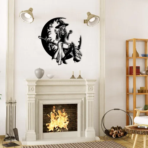 Vista 6 de Decoración metálica de pared con texto en inglés «Happy Halloween» (16 pulgadas)