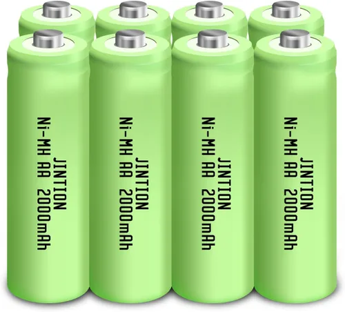 JINTION Rechargeable AA Batteries, 2000mAh High Capacity Double A 1.2V NiMH Battery Low Self Discharge for Household Device Toy Solar Lights,8 Pack