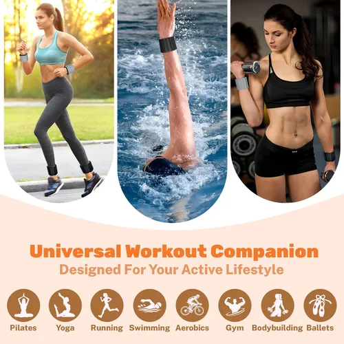 Vista 4 de Magnetic Ankle Weights for Women & Men, Adjustable Silicone Wrist Weights Bracelet Set, Stackable Wrist and Ankle Weights 1 Pair 2 Lbs, Weighted