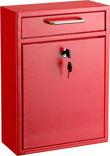 Vista 8 de AdirOffice contenedor con traba - Buzón de correo montado en pared., negro, 631-04-BLK