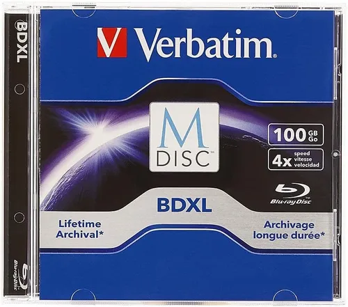 Vista 5 de Verbatim M DISC BD-R 25GB 4X con superficie de marca en blanco, medio de grabación Blu-Ray grabable – husillo de 25 unidades, azul