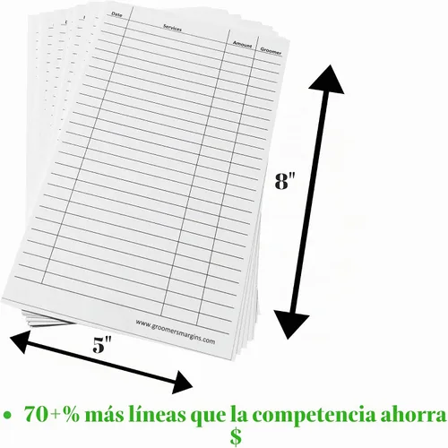 Vista 5 de Tarjetas de aseo para perros (paquete de 100 tarjetas de 8 x 5 pulgadas) para peluqueros profesionales de mascotas y gatos, cuidado de perreras