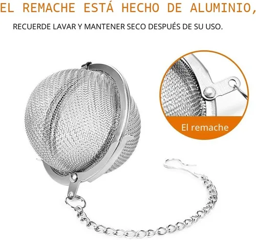 Vista 4 de Fu Store 2 piezas Colador de Té de Malla de Acero Inoxidable en Forma de Bola de 2.1 Pulgadas, Infusor de Té, Filtros para Tés