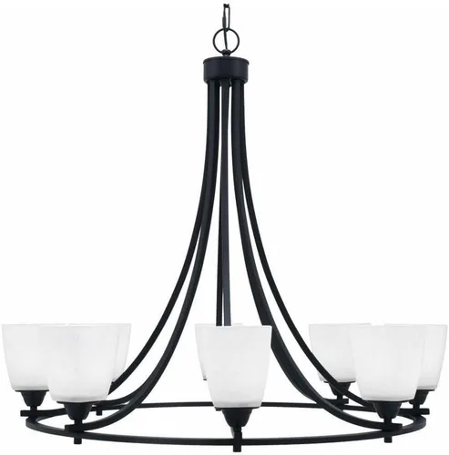 Vista 26 de Toltec Lighting 3408-BN-300 Paramount - Lámpara de araña de 8 luces elevadas, 31 pulgadas de alto y 31.25 pulgadas de ancho, color acabado: níquel