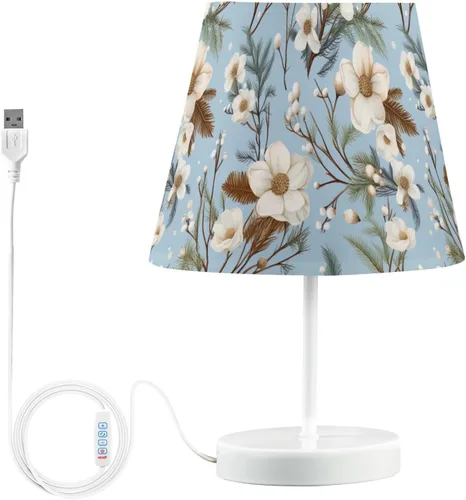 Vista 18 de ODAWA Desk Lamp Dimmable Vintage Seashell Blue Bedroom Lamps with USB Ports Table Lamps for Bedroom