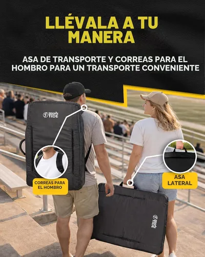Vista 5 de BRAWNTIDE - Asiento de estadio para gradas con soporte de espalda, cojín de espuma de 3 pulgadas