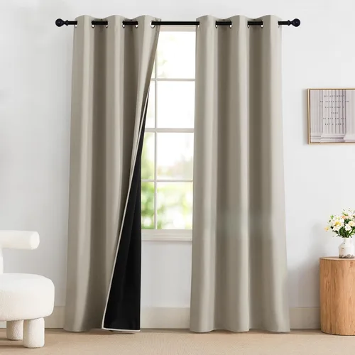 Vista 43 de NICETOWN Cortinas 100% Opacas Cortas de 36 Pulgadas de Largo para Dormitorio, Privacidad Aislamiento Térmico con Ojales Cortinas de Ventana