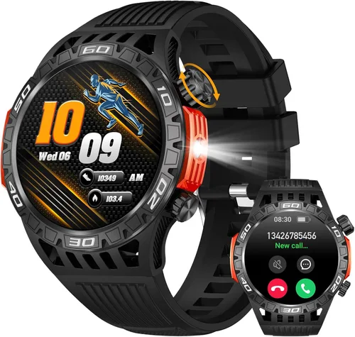 Military Smart Watch for Men 1.46" Outdoor Tactical Sports Smartwatch with Answer/Make Call,Fitness Watch,Blood Oxygen,Heart Rate and Sleep Monitor