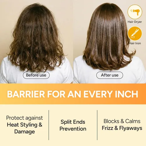 Vista 2 de Aceite y suero para el cabello enriquecido coreano para brillo y brillo, perfume para el cabello con proteína de agua de arroz, seda y cera