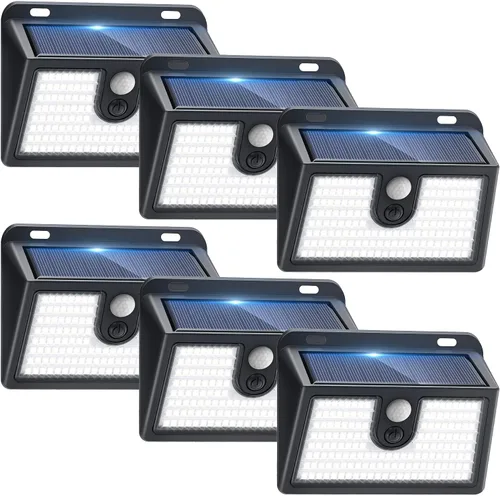 Vista 13 de 2 paquetes de luces solares con sensor de movimiento para exteriores, luces solares súper brillantes impermeables para exteriores, 3 modos