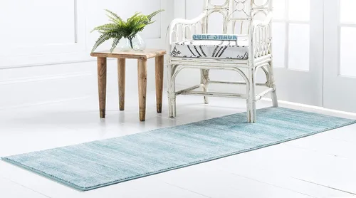 Vista 5 de Unique Loom Uptown Collection - Alfombra Madison Avenue (2 pies 2 pulgadas x 6 pies 1 pulgada, turquesamarfil)