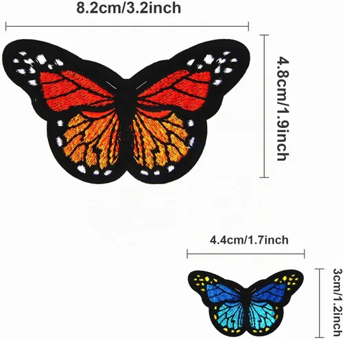 Vista 2 de AUGSUN 20 parches de mariposa para planchar con apliques bordados