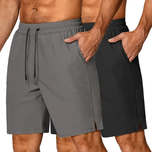 COOFANDY Pantalones cortos deportivos para correr, paquete de 2 pantalones cortos de entrenamiento para gimnasio, secado rápido, pantalones cortos