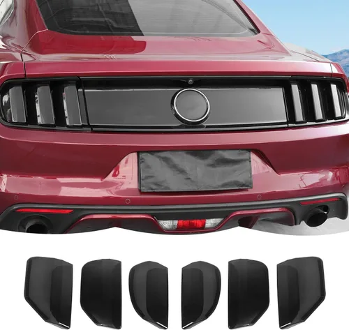 Vista 10 de RT-TCZ Cubierta de lámpara de luz trasera, marco de guardia, biseles, accesorios de decoración para Ford Mustang (2010-2012 negro ahumado)