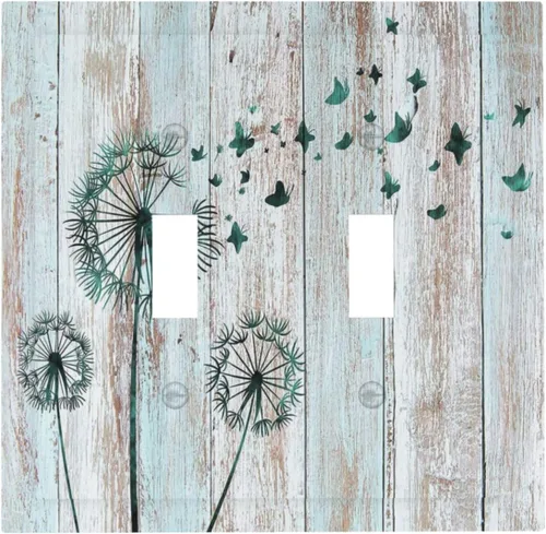 Vista 160 de William Morris Floral Boho Azul Medianoche Azul Bohemio Flor 1 Banda Dúplex Cubierta de Salida Decorativa Receptáculo Único Interruptor Eléctrico