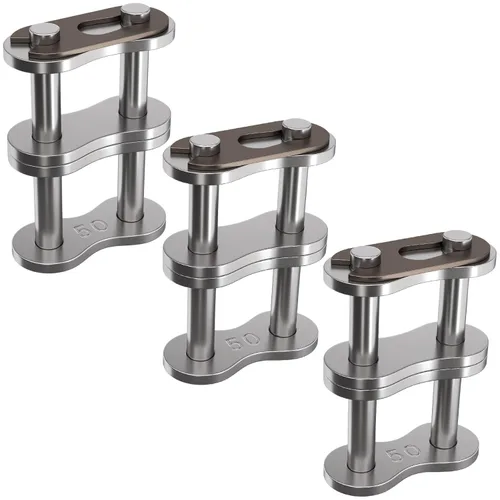 Vista 8 de 2 piezas #60-2/12A-2 cadena de rodillos de doble hebra eslabón maestro, enlace de conector de cadena de acero al carbono ajustable resistente