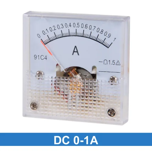 Vista 2 de uxcell Medidor de panel de corriente analógica DC 0-1A 0.02A Escala 91C4 Amperímetro para pruebas de circuito de carga de batería medidor