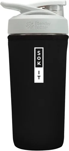 Vista 45 de Funda aislante de neopreno para botella mezcladora de proteínas Sok It BotlSok (Jardín inglés de picnic, se ajusta a botella mezcladora de 28 oz)