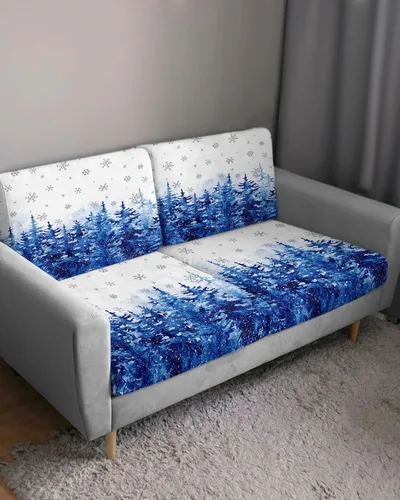 Vista 3 de Fundas de cojín elásticas para sofá de árbol de Navidad, seccionalindividualLT, funda protectora para muebles con parte inferior elástica, diseño