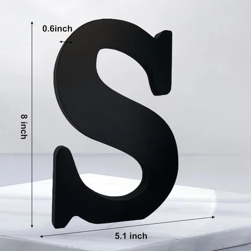 Vista 2 de AOCEAN Letras de madera negra de 8 pulgadas, letras de madera sin terminar para decoración de Halloween, letras decorativas de pie, decoración