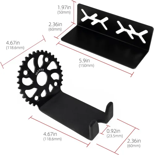 Vista 2 de MZYRH Soporte de pared resistente para bicicleta, acero inoxidable, paquete de 2, estante de almacenamiento de bicicletas, ideal para bicicletas
