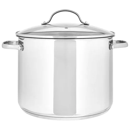 Vista 2 de Yaxa Basics Olla de acero inoxidable con tapa, 8 cuartos de galón, calefacción uniforme, fácil de limpiar, color plateado