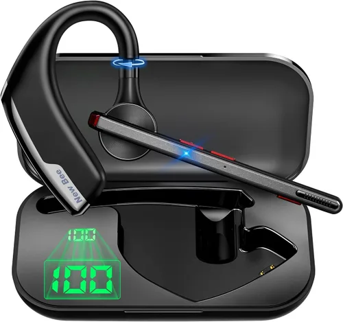Vista 8 de New Bee Auriculares Bluetooth, auricular Bluetooth inalámbrico para teléfono celular con estuche de carga de 500 mAh, 80 horas de reproducción V5.2
