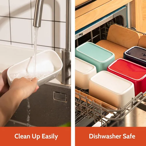 Vista 5 de Mantequera pequeña Sweese con tapa para encimera, mantequera hermética con capacidad para 1 barra de mantequilla, recipiente de mantequilla