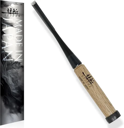 Vista 12 de SUIZAN Cincel japonés de madera 1/8" (3mm) - Herramientas profesionales Oire Nomi para carpintería