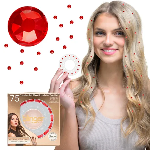 Vista 31 de blinger® Paquete de recarga de cristales brillantes – como se vio en Shark Tank 5 discos – 75 cristales de vidrio de corte preciso Accesorios