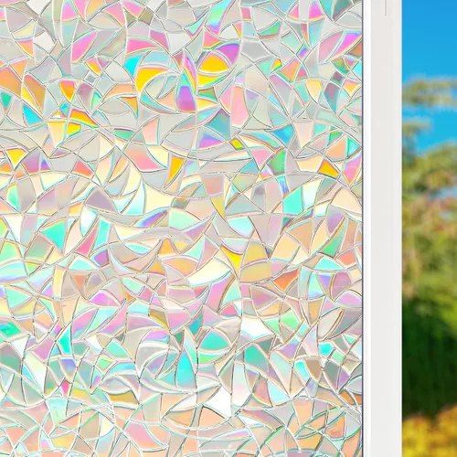 Vista 19 de HIDBEA Película de Privacidad para Ventana, Película Decorativa de Adhesión Estática, Película Esmerilada No Adhesiva con Control de Calor y Bloqueo