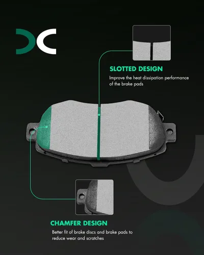 Vista 2 de SCITOO - Juego de pastillas de freno de disco de cerámica delanteras y traseras