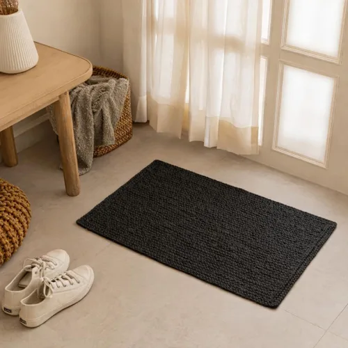 Homemonde - Alfombra de yute, 2'x3', rectangular, decoración bohemia para el hogar, alfombra reversible y trenzada tejida a mano, estilo rústico y