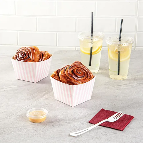 Vista 72 de Restaurantware -Bio Tek - Cajas de aperitivos de 4.3 x 3.2 pulgadas, 200 cajas desechables para papas fritas – Forro de polietileno, apto para frío