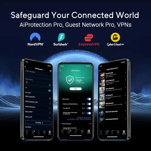 Vista 6 de ASUS RT-BE86U BE6800 Router WiFi 7 de doble banda, soporta 4096-QAM, MLO, detección AI WAN, AiMesh, seguridad de red sin suscripción