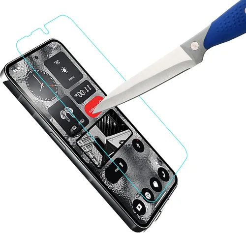 Vista 5 de Mr.Shield [Paquete de 3] Protector de pantalla para Nothing Phone 2 [Recortado para cámara] [Vidrio templado] [Vidrio japonés con dureza 9H]