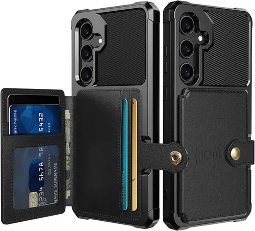 Vista 14 de Funda para Samsung Galaxy S23 Ultra con Portarjetas, Compatible con Soporte Magnético para Automóvil, Resistente a los Golpes de Servicio Pesado